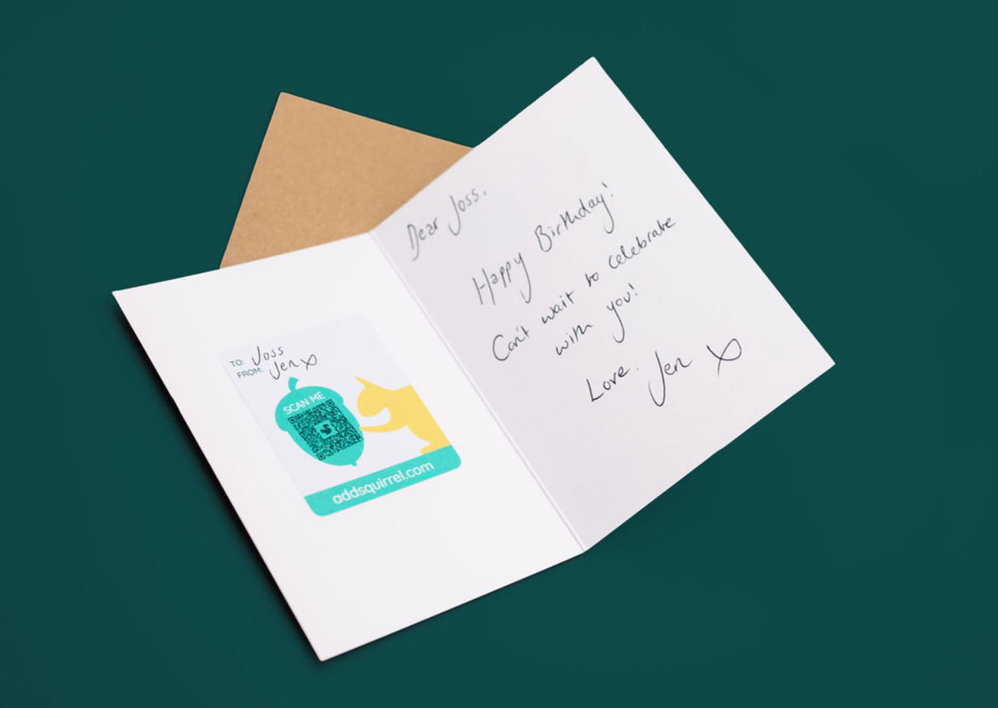 6 pack of addSQUIRREL QR smart stickers