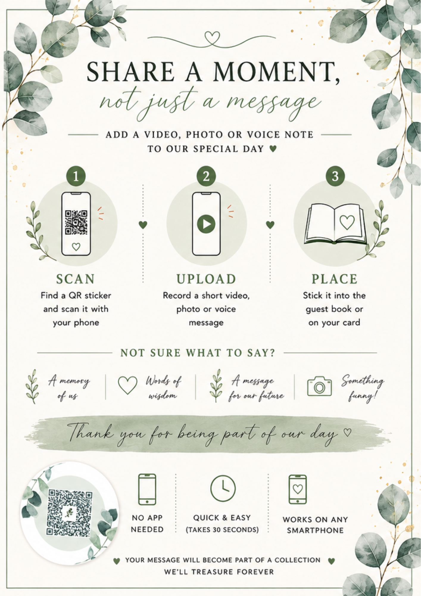 Eucalyptus Bliss Medium Wedding Bundle - 96 Stickers