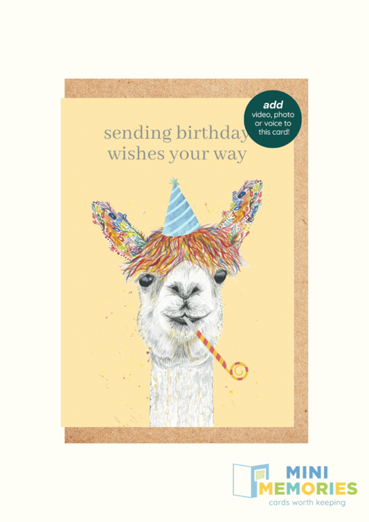 Llama Birthday QR Card