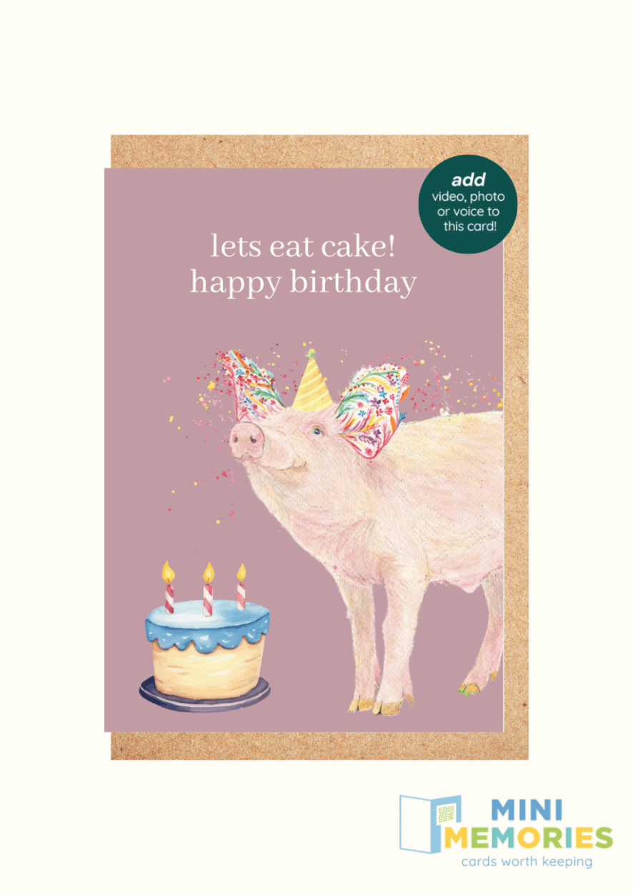 Pig Birthday QR Card