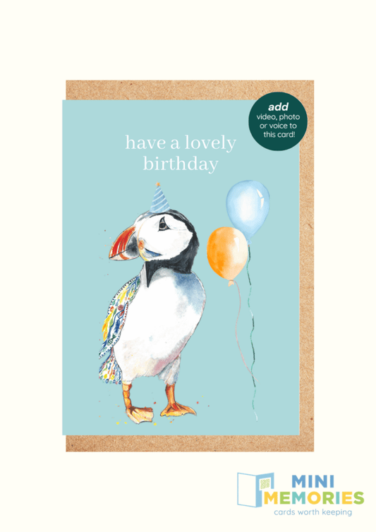 Puffin Birthday QR Card