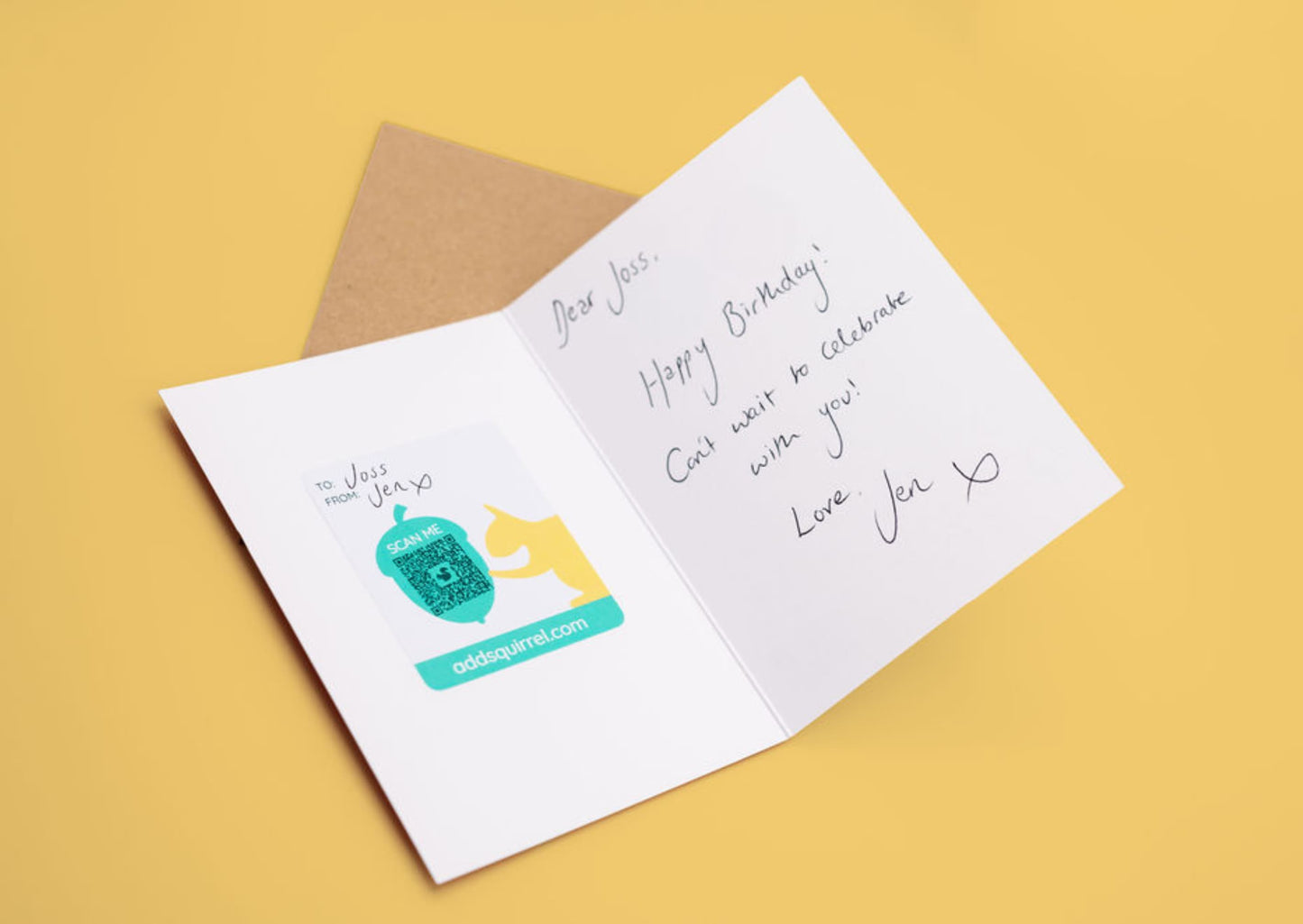 3 pack of addSQUIRREL QR smart stickers