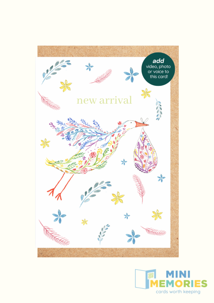 New Arrival Stork QR Card