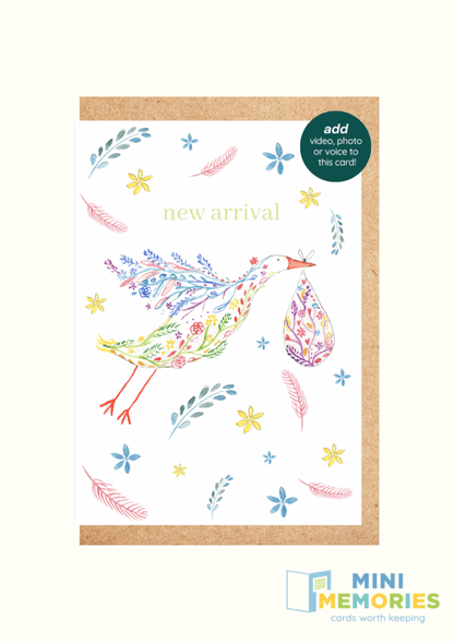 New Arrival Stork QR Card