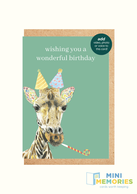 Giraffe birthday QR Card