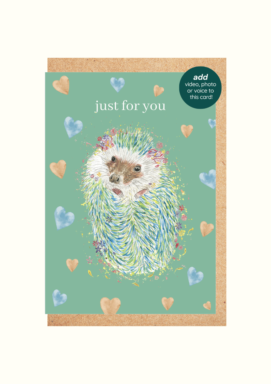 Just for you Hedgehog QR Card
