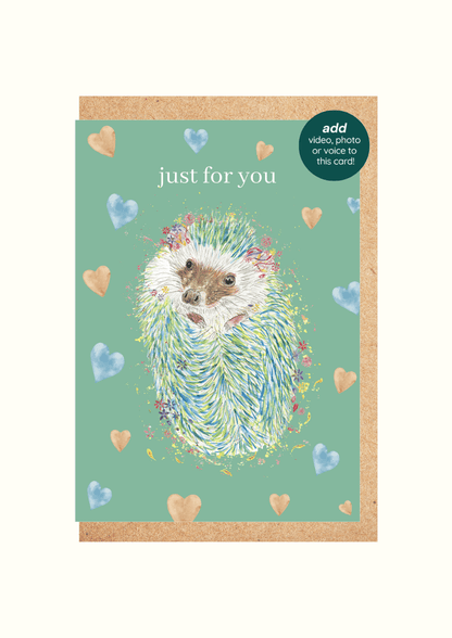 Just for you Hedgehog QR Card