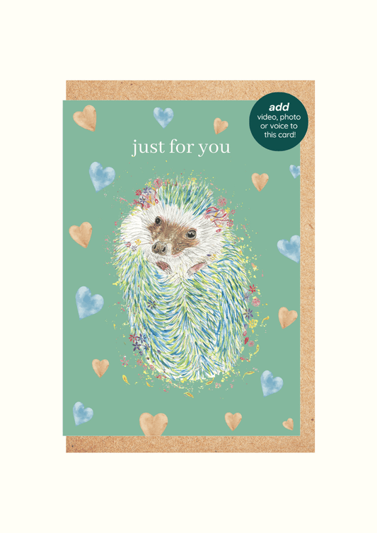Just for you Hedgehog QR Card