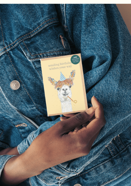 Llama Birthday QR Card