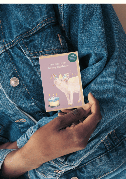 Pig Birthday QR Card