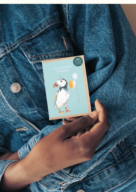 Puffin Birthday QR Card