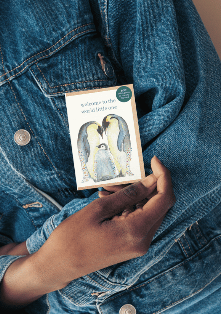 Welcome to the World Little One Penguin QR Card