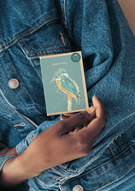 Just to Say Kingfisher QR Card