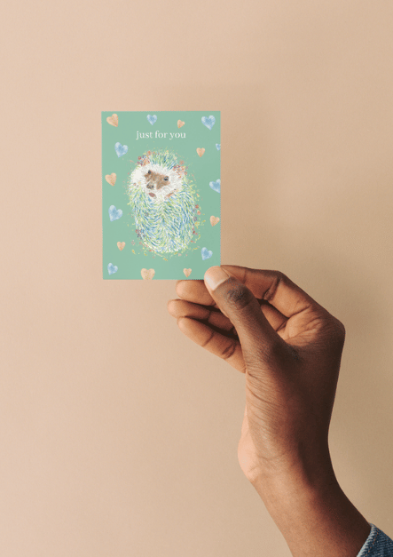 Just for you Hedgehog QR Card