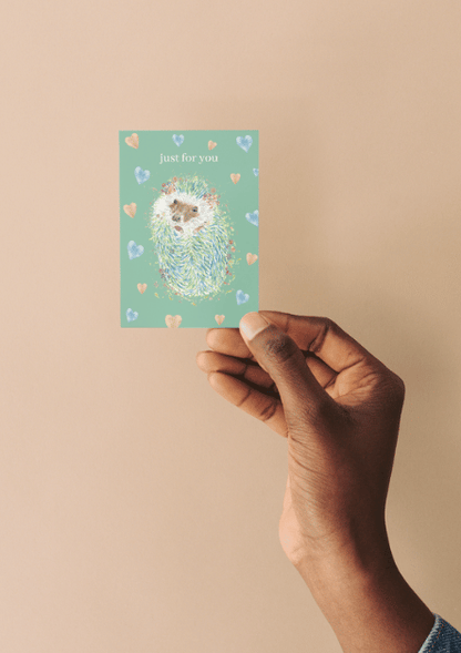Just for you Hedgehog QR Card
