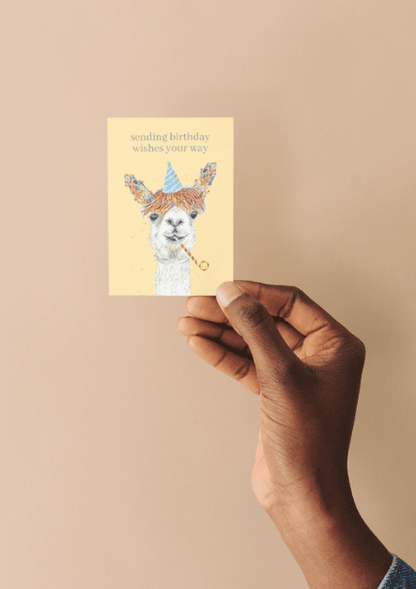 Llama Birthday QR Card