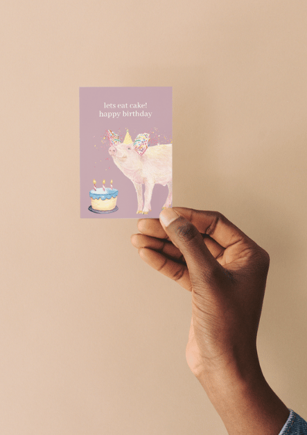 Pig Birthday QR Card