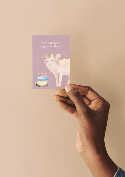 Pig Birthday QR Card