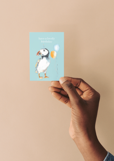 Puffin Birthday QR Card
