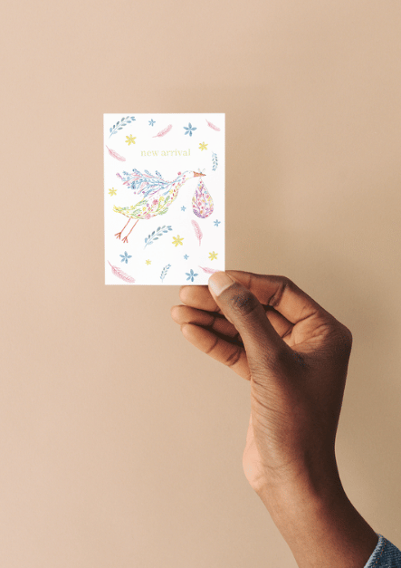 New Arrival Stork QR Card