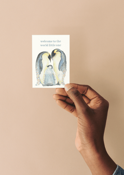 Welcome to the World Little One Penguin QR Card