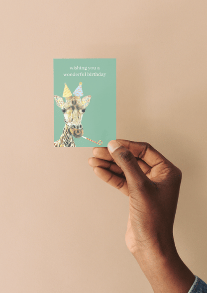 Giraffe birthday QR Card