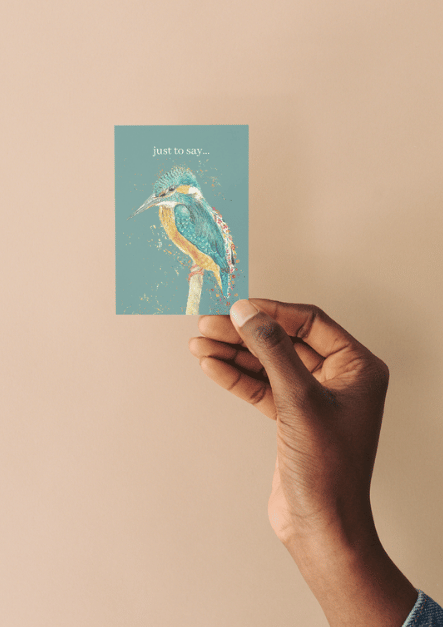 Just to Say Kingfisher QR Card