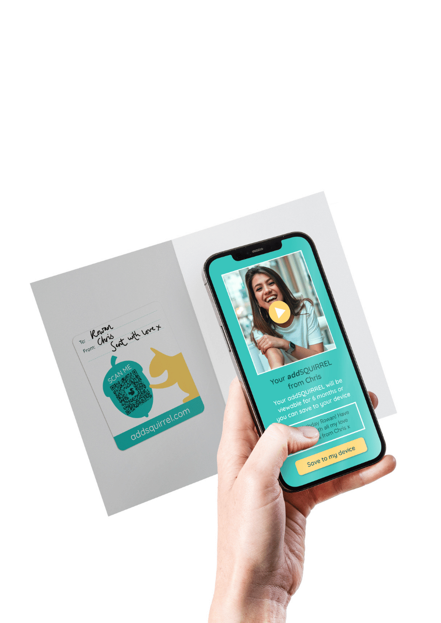 Giraffe birthday QR Card
