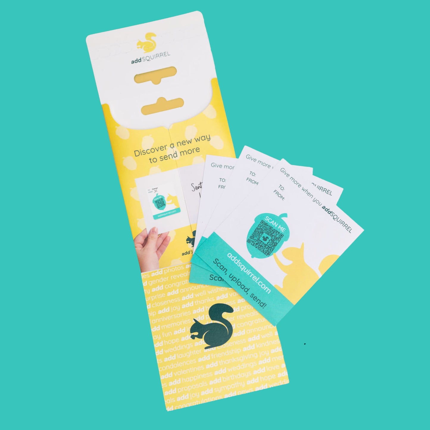 10 pack of addSQUIRREL QR smart stickers