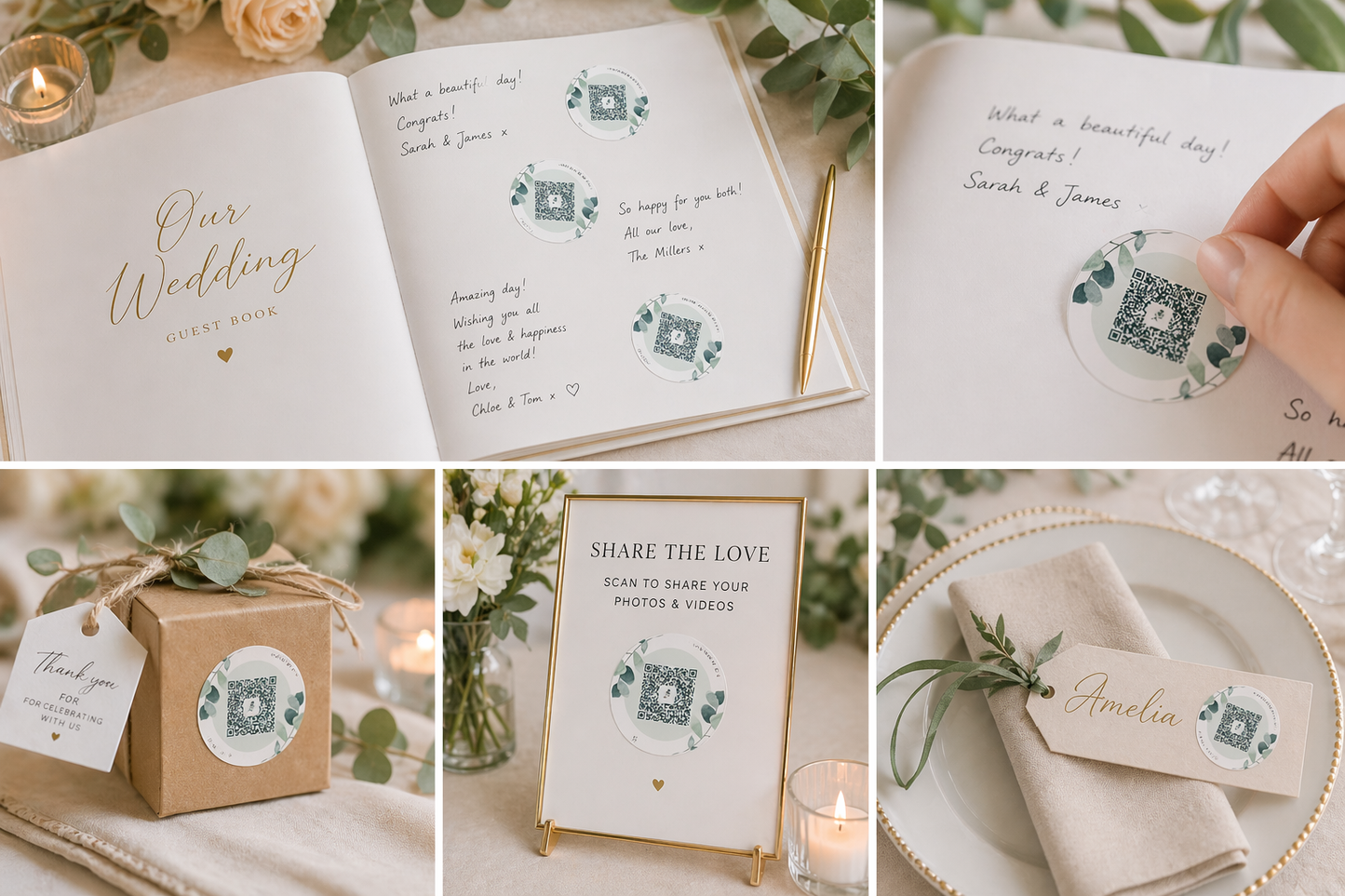Eucalyptus Bliss Medium Wedding Bundle - 96 Stickers