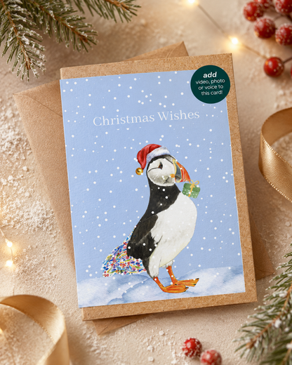 Christmas Puffin QR Card