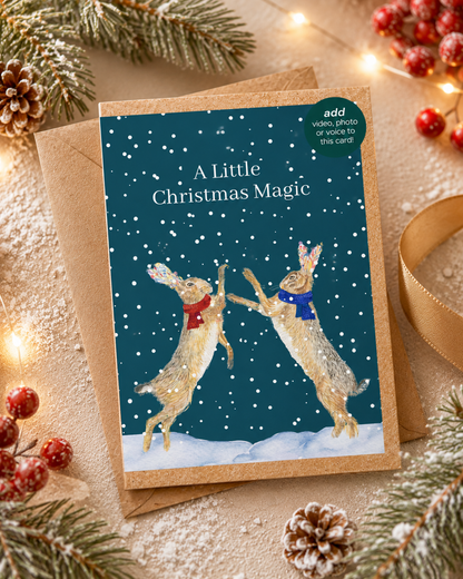 Christmas Hares QR Card