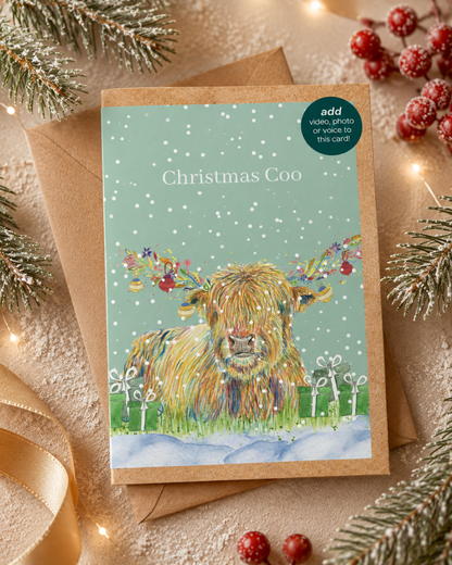 Christmas Highland QR Card