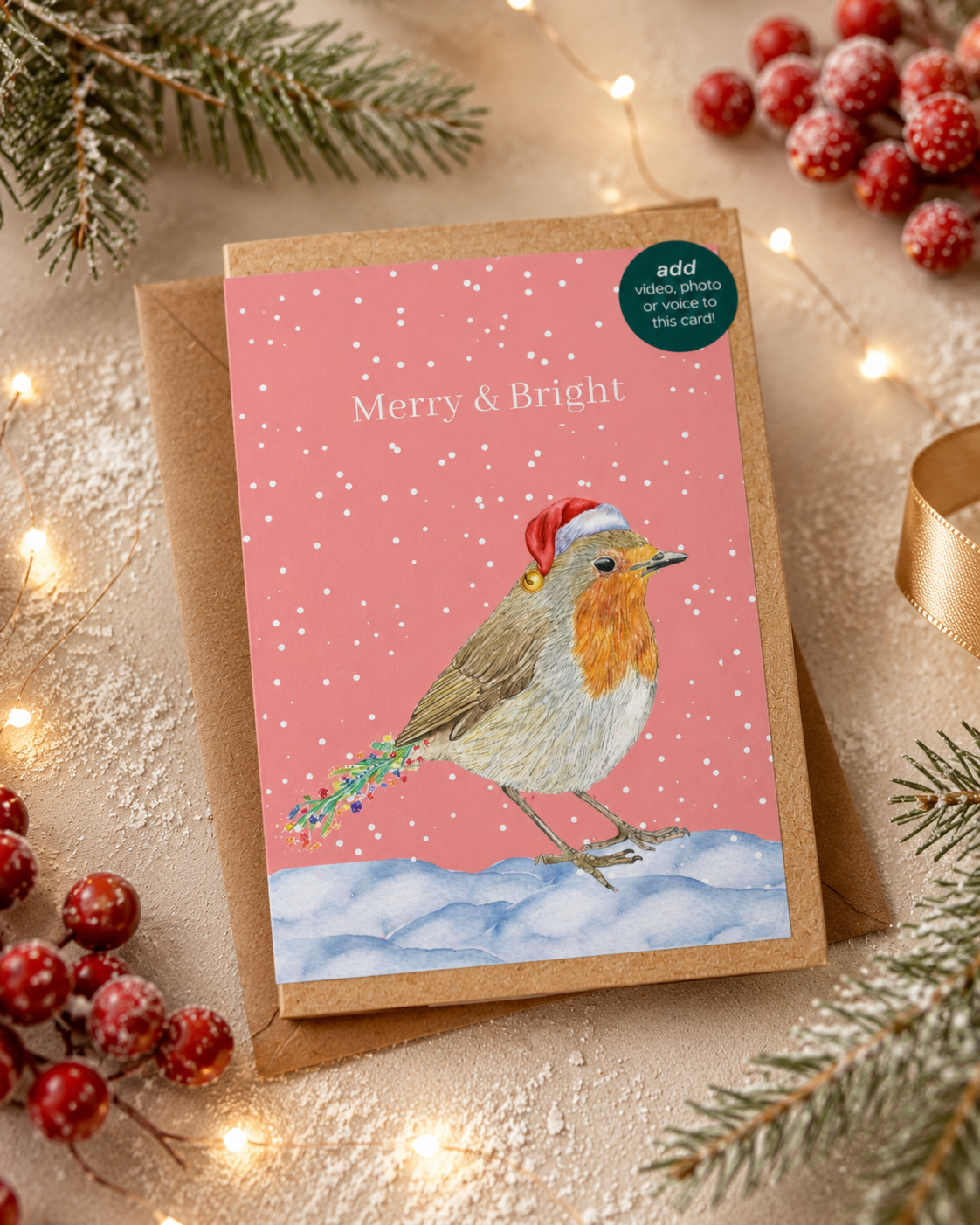 Christmas Robin QR Card