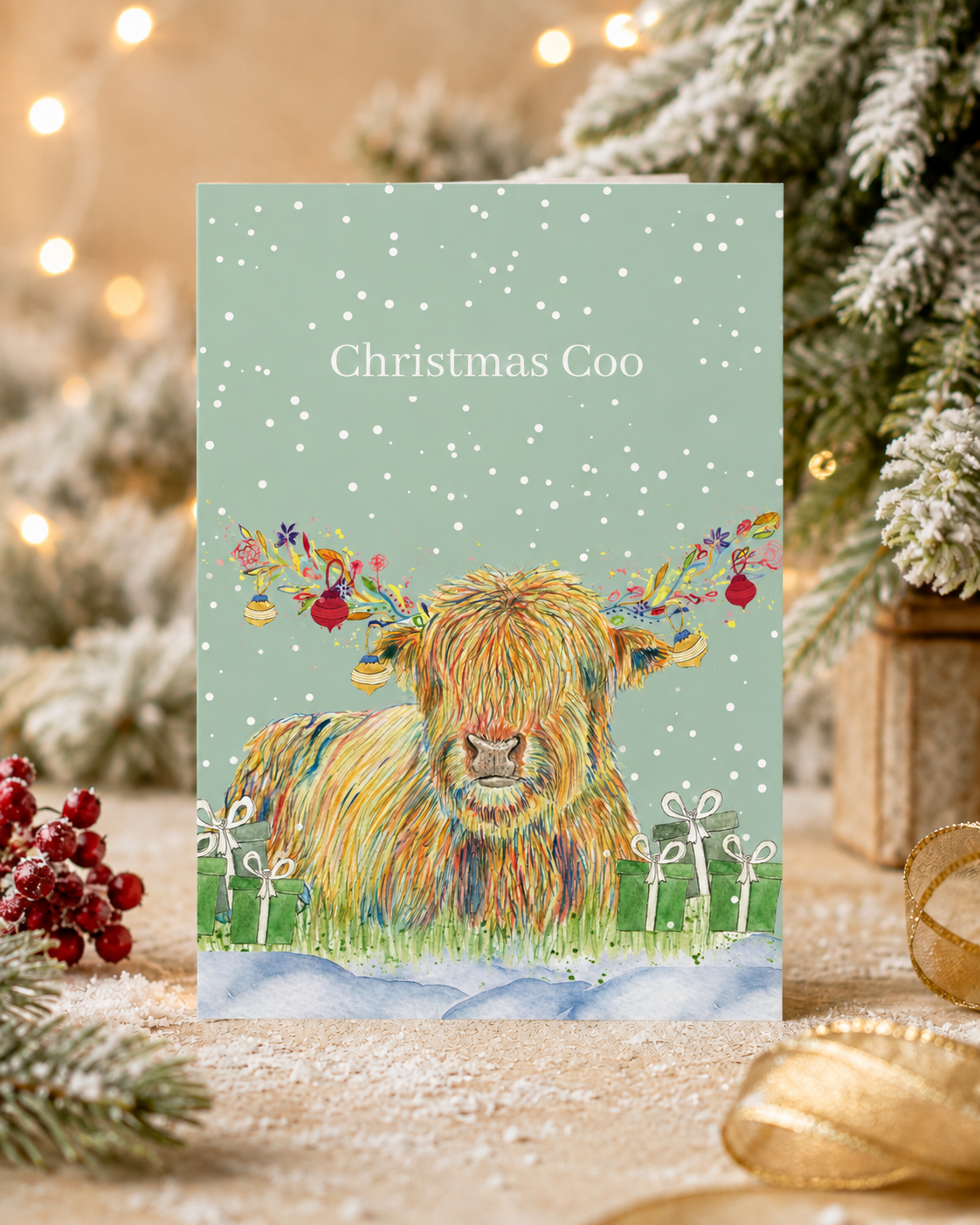 Christmas Highland QR Card