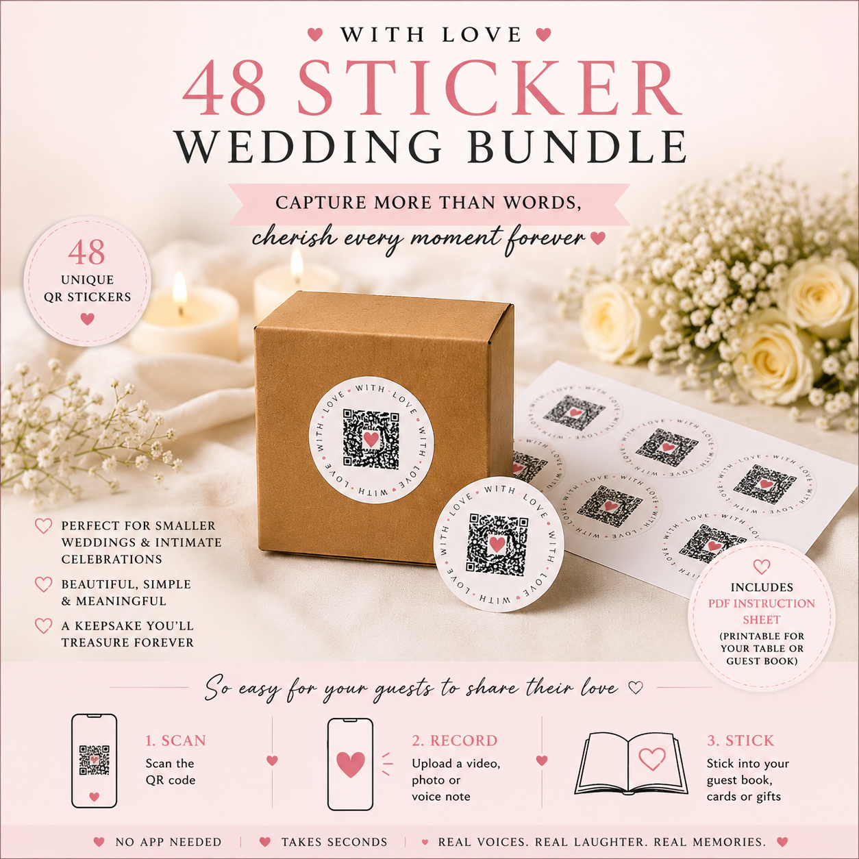 With Love Small Wedding Bundle - 48 Stickers