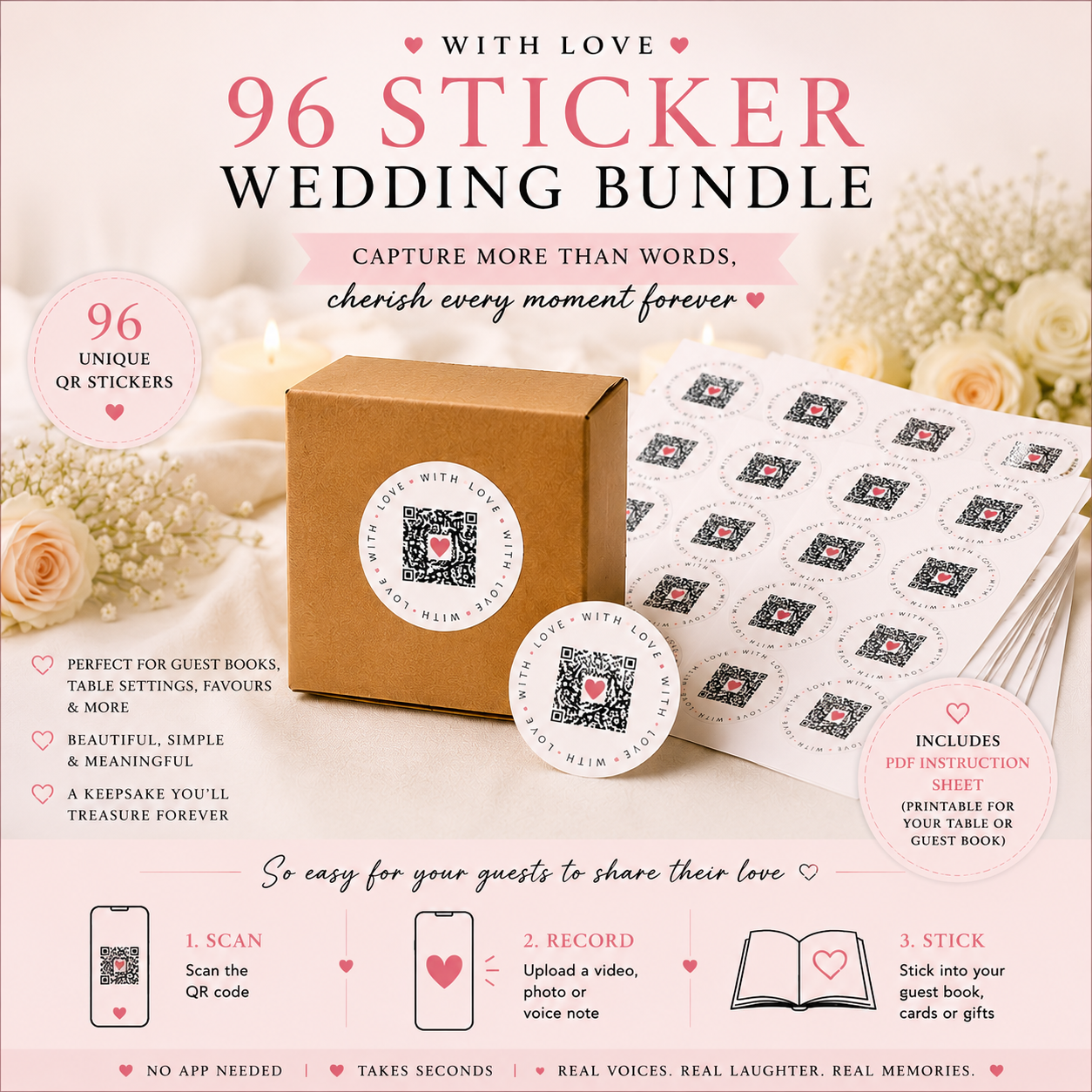 With Love Medium Wedding Bundle - 96 Stickers