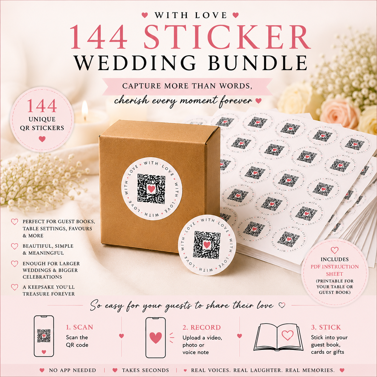 With Love Large Wedding Bundle - 144 Stickers