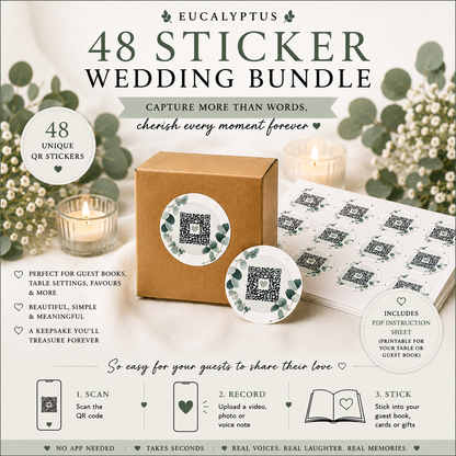 Eucalyptus Bliss Small Wedding Bundle - 48 Stickers
