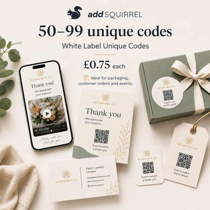 White Label Unique Codes (50-99 codes)