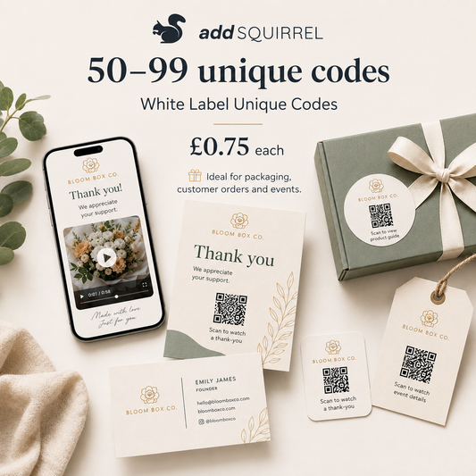 White Label Unique Codes (50-99 codes)