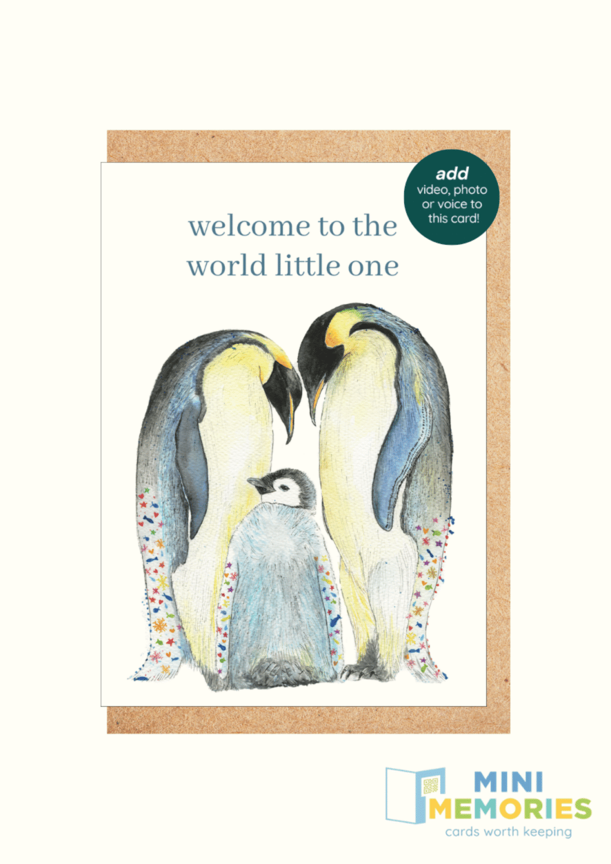 Welcome to the World Little One Penguin QR Card