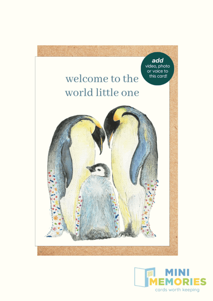 Welcome to the World Little One Penguin QR Card