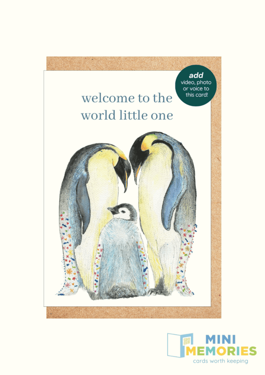 Welcome to the World Little One Penguin QR Card