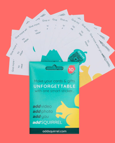 10 pack of addSQUIRREL QR smart stickers